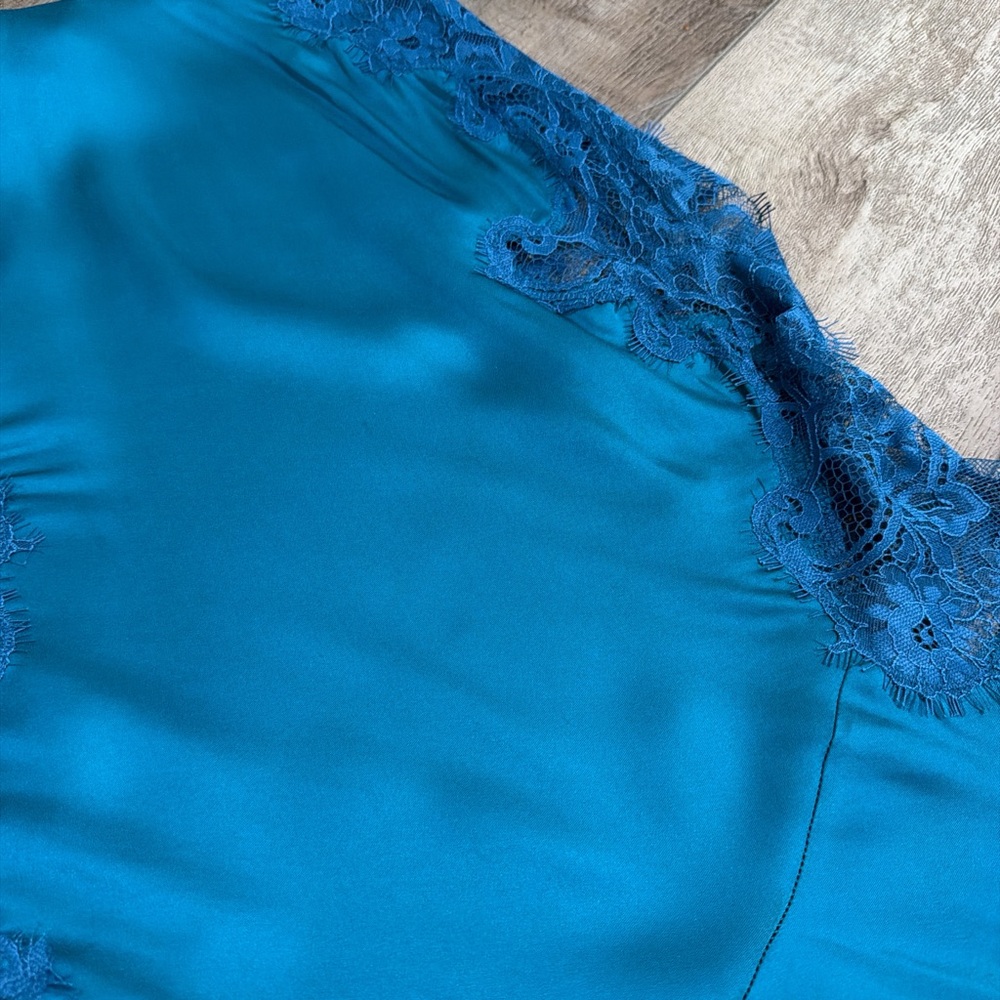 A.L.C. Alessia Asymmetrical Lace Dress in Bright Flourite - Picture 6 of 8